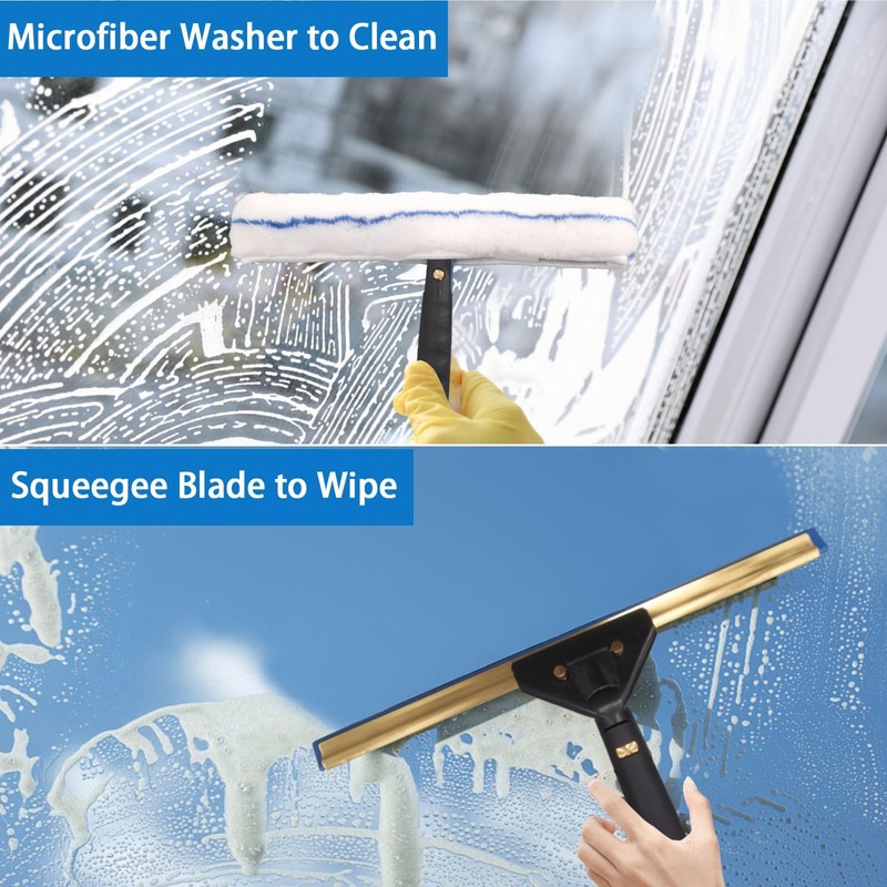 Pro Window Cleaning Kit with Storage Bucket, with 4 13