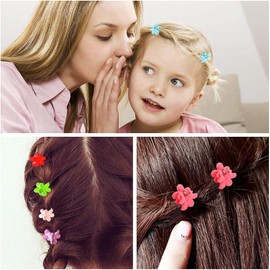 Sonew 100 Pinzas para el Pelo de Flores, Mini Pinzas Lindas de Colores Surtidos, Accesorios para el Cabello para Niñas y Niños, Mini Accesorios Lindos