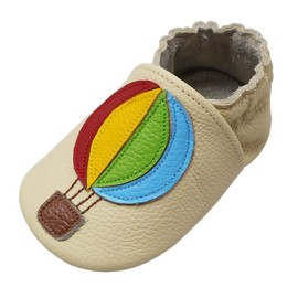 YALION Baby Moccasins Leather Toddler Shoes Soft Sole Leather Baby Shoes for Boys Girls(12-18 Months, Beige-AB)