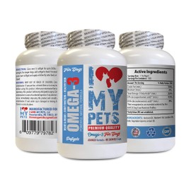 I LOVE MY PETS LLC Dog Skin and Coat - Omega 3 Fish Oil for Dogs - Advanced Premium Quality - Dog Omega Oil - 180 Softgels (1 Bottle)