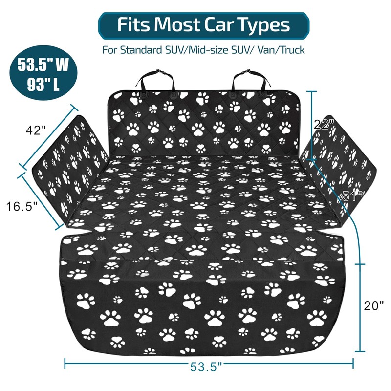 Veckle Cargo Liner, SUV Cargo Cover for Dogs with Side