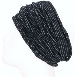 GURU SHOP Magic Hairband, Dread Wrap, Tube Scarf, Headband, Hat - Loop Scarf Black/White, Men/Women, Cotton