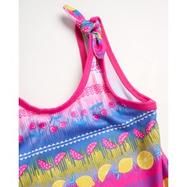 Pink Platinum Traje de baño para niña, UPF 50+, conjunto de traje de baño de una pieza (niña pequeña/niña grande), cítricos rosados, 10-12