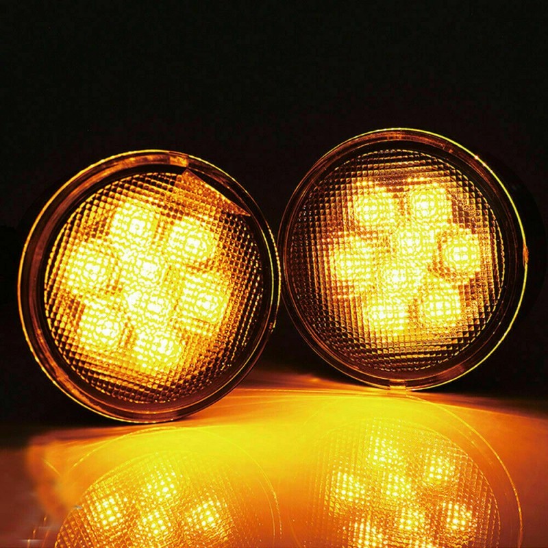 LX-LIGHT Turn Signal Lights Smoke Amber LED for Jeep Wrangler