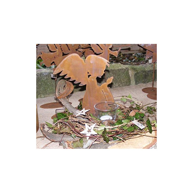Rostikal Praying Rust Decorative Angel 30 cm Metal Decorative Figure