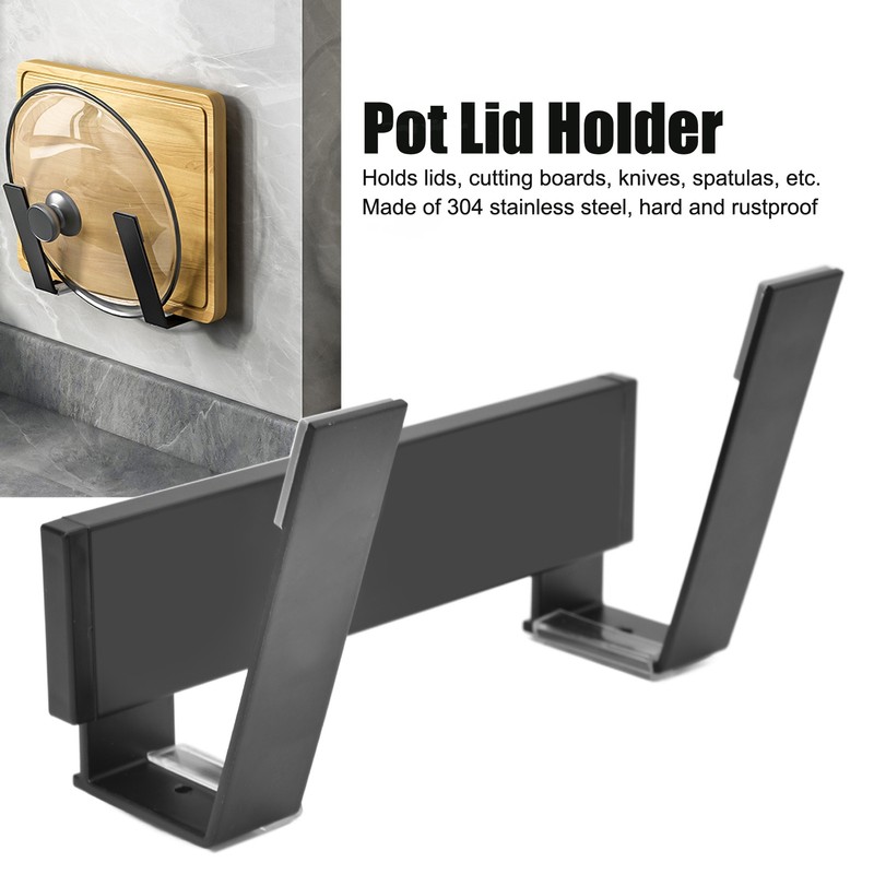 Pot Lid Holder Slidable Wall Mount Chopping Board Storage Rack