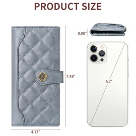 FALAN MULE Women's Purse, Large Capacity Leather Women's Purse Zip Clutch with RFID Blocking and Multiple, lightblue, Minimalist