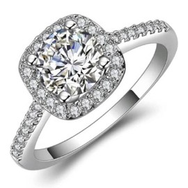 Clepsidra® Anillos de compromiso estilo Soleste. Anillos corte cojín para novios y boda. Accesorios y joyeria para mujer resistente y de uso diario. Engagement ring. Wedding ring