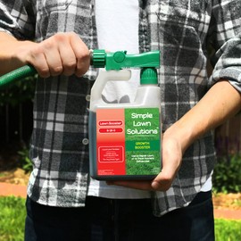 Simple Lawn Solutions Extreme Grass Growth Lawn Booster- Liquid Spray Concentrated Starter Fertilizer with Humic Acid- Any Grass Type- Simple Lawn Solutions (32 oz. w/Sprayer)