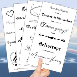 Inspirational Quotes Words Temporary Tattoos for Kids - 10 Sheets Birthday Party Favors Decorations Supplies Bulk Realistic English Words Fake Tattoo Stickers for Girls Boys School Rewards Gifts