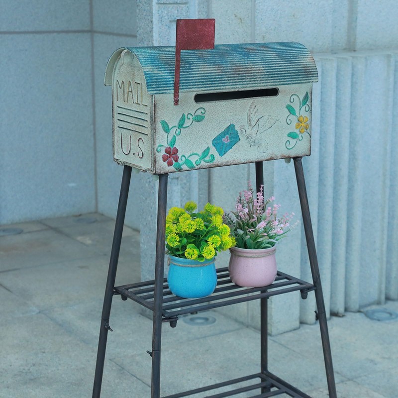 Mailboxes for Outside with Stand,Metal Mailbox and Stand Combination