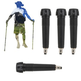 Alpenstock Rod Tip 4 Pieces Portable Carbon Tungsten Steel Hiking Poles Tip for Hiking Walking Trekking