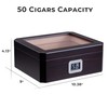 Woodronic Cigar Humidor for 50 Counts with Digital Hygrometer, Crystal