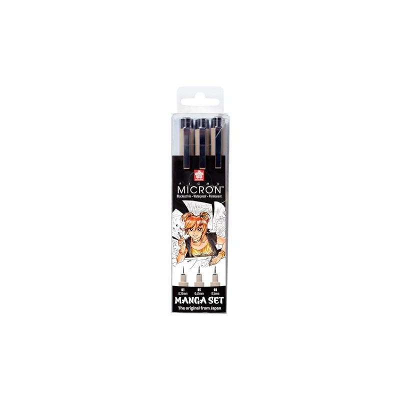Sakura Pigma Micron fineliner set Manga Collection | 3 sizes,