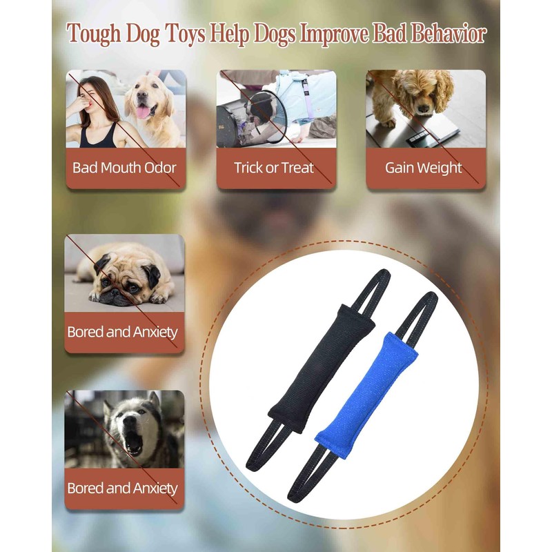 Clysoru Dog Tug Toy Double Pack Tough Jute Bite Pillow