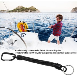 Cordón de Pesca, Cuerda Elástica de Resorte Retráctil, Herramienta de Equipo de Seguridad, Llavero Antipérdida, Cordón de Pesca (Negro)