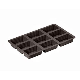 Lurch 85021 FlexiForm Brownie 9fach / Backform für 9 kleine Kuchen (4,5 x 8 cm) aus 100% BPA-freiem Platin Silikon, Braun