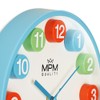 MPM Quality Colourful Children's Plastic Wall Clock, Blue/Colourful, Large Colourful
