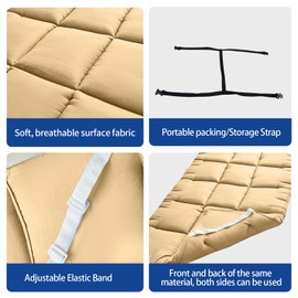 Cot Mattress Topper,Lightweight Cot pad,Quilted Cot Pads for Camping,Soft Comfortable Sleeping Cot Mattress Pad Only