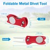 Metal Foldable Golf Divot Repair Tool with Pop-up Button, Magnetic