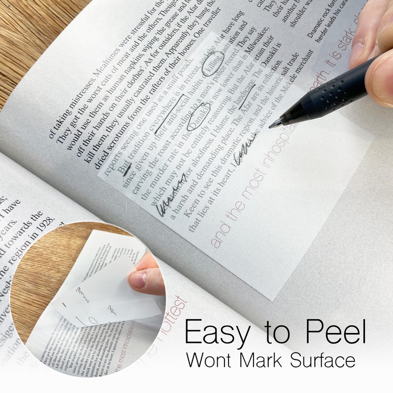 Transparent Sticky Notes, 200 Clear Sticky Notes, See Through Tracing