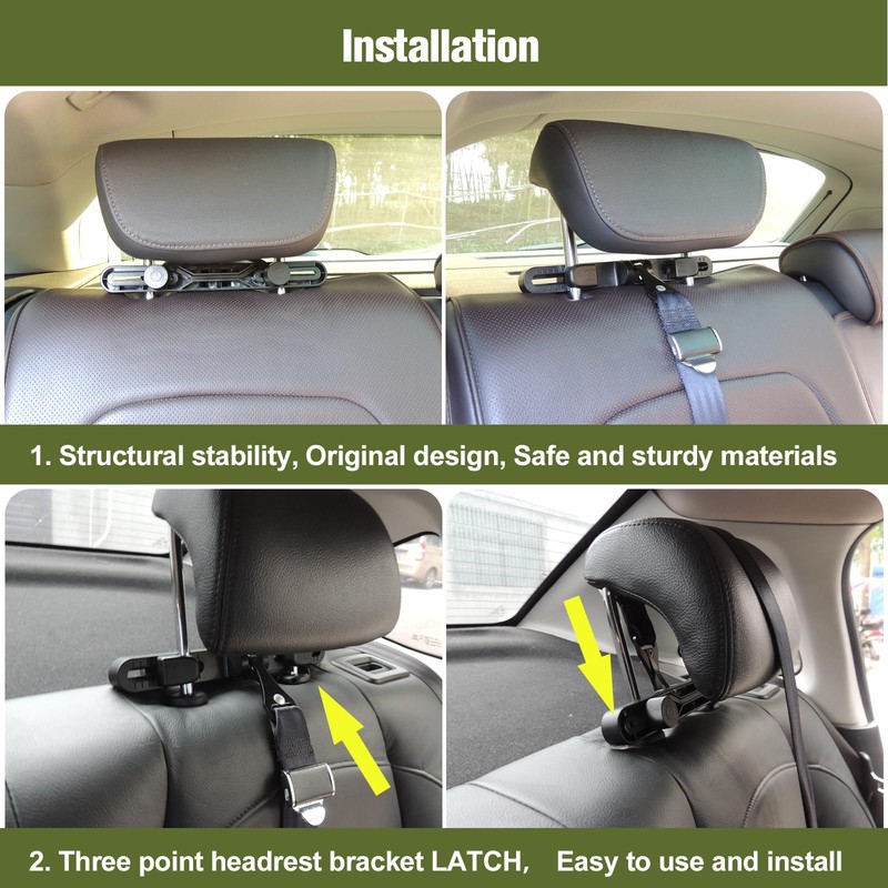 JHKLS Universal Car Headrest Mount Bracket ISOFIX Latch, Car Child