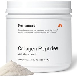 Momentous Grass-Fed Collagen Peptides Powder - Collagen Protein Powder with Fortigel & Vitamin C for Hair, Skin, Nails, & Joint Health Support - NSF C