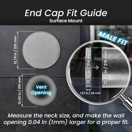 Repa Market 12.5 Inch Metal Tee Cap – Round Metal Duct Cap - HVAC Ducting Vent Cap - Galvanized Steel Air Tight Duct End Cap – Indoor and Outdoor Weatherproof Pipe Cover for Cold and Hot Air Blockage