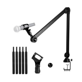 ZRAMO Heavy Duty Adjustable Suspension Boom Scissor Microphone Stand for Blue Yeti, Snowball AT2020USB+ 2035, ATR2500-USB, ATR2100-USB Shure SM7B MV7 Fifine K669B AM8 etc (Large)