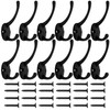 IBosins 12 Pack Black Coat Hooks Wall Mounted with 24
