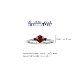 Silvershake Petite Design Round Shape Gemstone Birthstone White Gold Plated or Yellow Gold Plated 925 Sterling Silver Solitaire Promise or Engagement Ring Jewelry for Women, 7.5, Sterling Silver