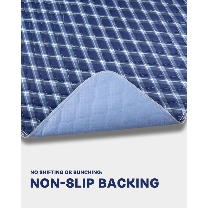 Non-Slip Bed Pads for Incontinence Washable (36" x 72"|2 Pack),