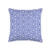White Blue Square Cube Boxes Geometry Repetitive Pattern Throw Pillow
