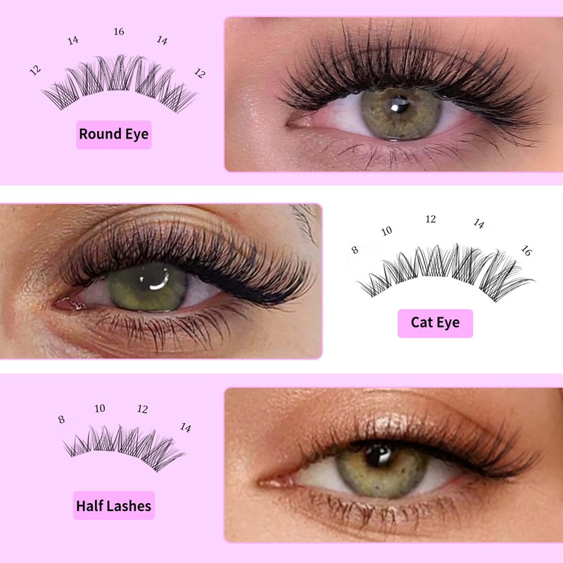 VEYESBEAUTY LuxeBold Eyelash Extensions, 5-Second Eyelash Clusters, Lashes, Fake Lashes,