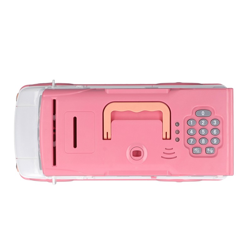 Kids Money Bank Bus Shaped Password Remote Control Unlock Music