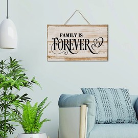 Family Is Forever Wooden Plaque Sign Farmhouse Dinning Room Wall Art Décor Wooden Plaque Sign Custom Wood Sign for Living Room Dinning Room 6x10 Inch