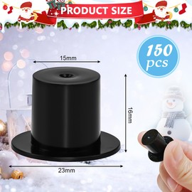 LANSKYLAN Pack of 150 Cylinder Hats Small Decorative Christmas Mini Top Hat for Crafts Plastic Cylinder Hats Black Christmas Mini Cylinder Miniature Dolls Hats Mini Hats for Snowman