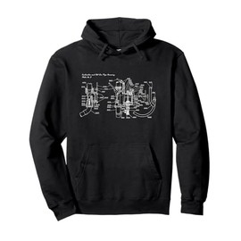 Vintage Carburetor & Hot Air Pipe Diagram – Engine Graphic Pullover Hoodie
