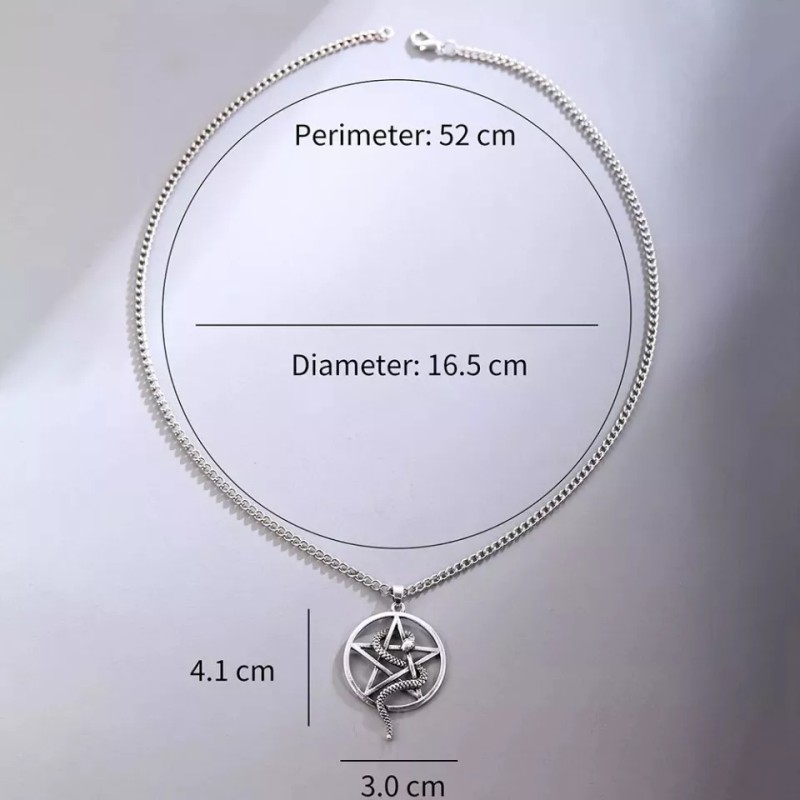 Jextech Collar Esotérico Estrella Pentagrama Con Serpiente Protector