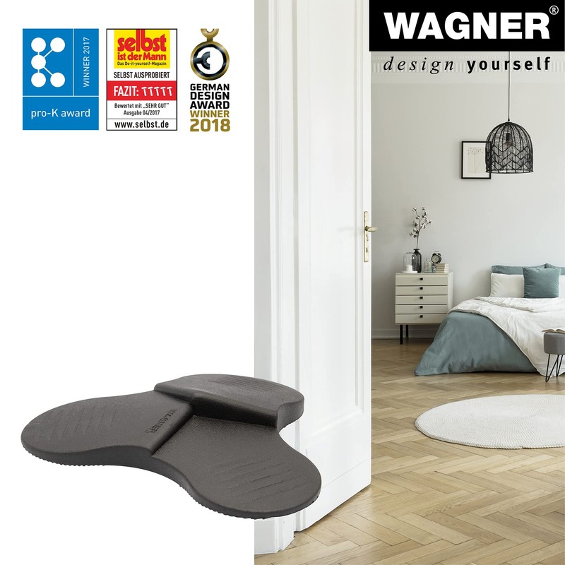 WAGNER 3STOP COLOR BLACK Floor Door Stop, Diameter 110 x