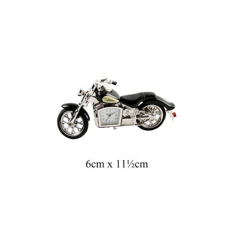 W M Widdop Miniature Clock - Black Motorcycle in Indian