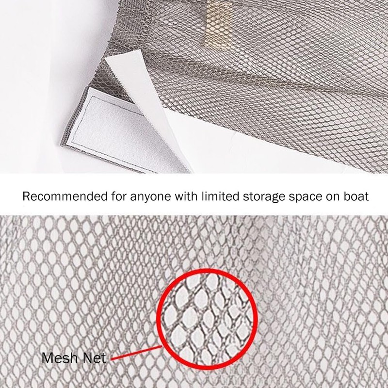 Boat Adhesive Backed Storage Bag - Marine Mesh Organizer Pouch