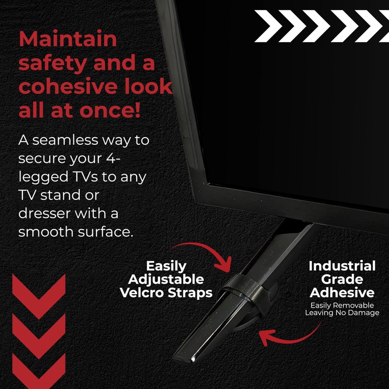 TipNot TV Anchor, No-Drill, Anti-Tip, Adhesive TV Safety Straps -