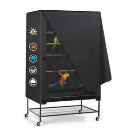 Zettum Bird Cage Cover - 600D Bird Cage Covers for Night Heavy Duty & Waterproof, Fade-Resistant Pet Bird Cage Cover Accessory for Parakeet, Parrot, Cockatiel and More Finches - 38 x 24 x 48 Inch
