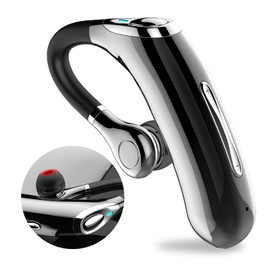 Headset Bluetooth V5.0 Single Ear, Ultra Long Talk Earphone, HD Calls, Strong Noise Canceling, Built-in Mic Hands-free Calling, Noise Cancelling and Designed for Voice Control