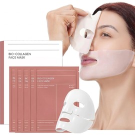 10pcs Mascarilla de ColáGeno-Colageno,Bio Mascarilla Colageno,Mascarilla Facial Coreana de Colágeno Hidrogel Nocturna - Hidratación Profundo para...  