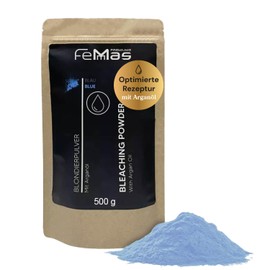 FemMas Bleaching Powder Blue 500 g I Bleaching Powder Dust-free with Nourishing Argan Oil I For Even Bleaching & Highlighting Techniques I Hair Bleach for Whitening up to 7 Shades