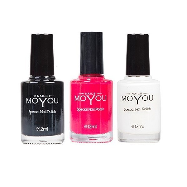 MoYou Nails MoYou Nails 3 Pack Black, White and Torch Red