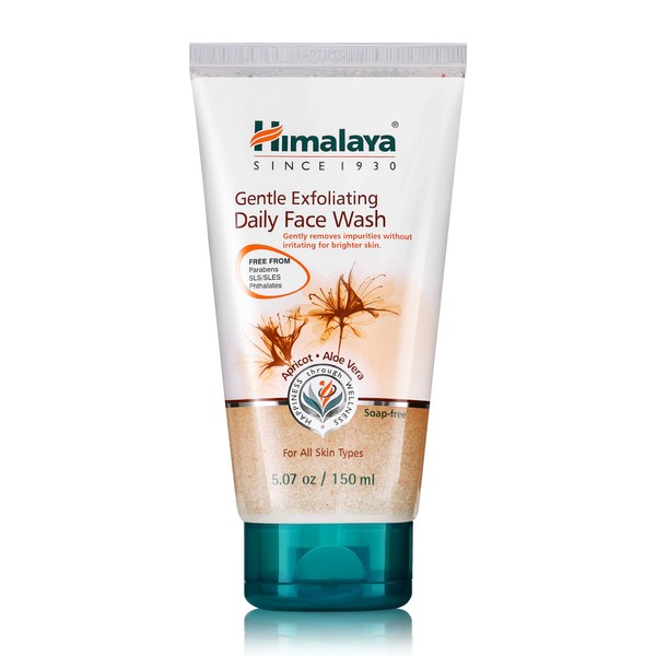 Himalaya Gentle Exfoliating Daily Face Wash for Deep Clean Pores & Soft, Moisturized, Renewed Skin, 5.07 oz, 1-PACK