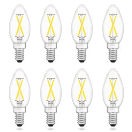 E12 LED Candelabra Light Bulbs 25W Equivalent, 5000K Daylight White, 200 Lumens, Dimmable B11 Chandelier Bulbs, AIELIT Clear LED Filament Bulb for Home Decorative Pendant Lamp, 8-Pack
